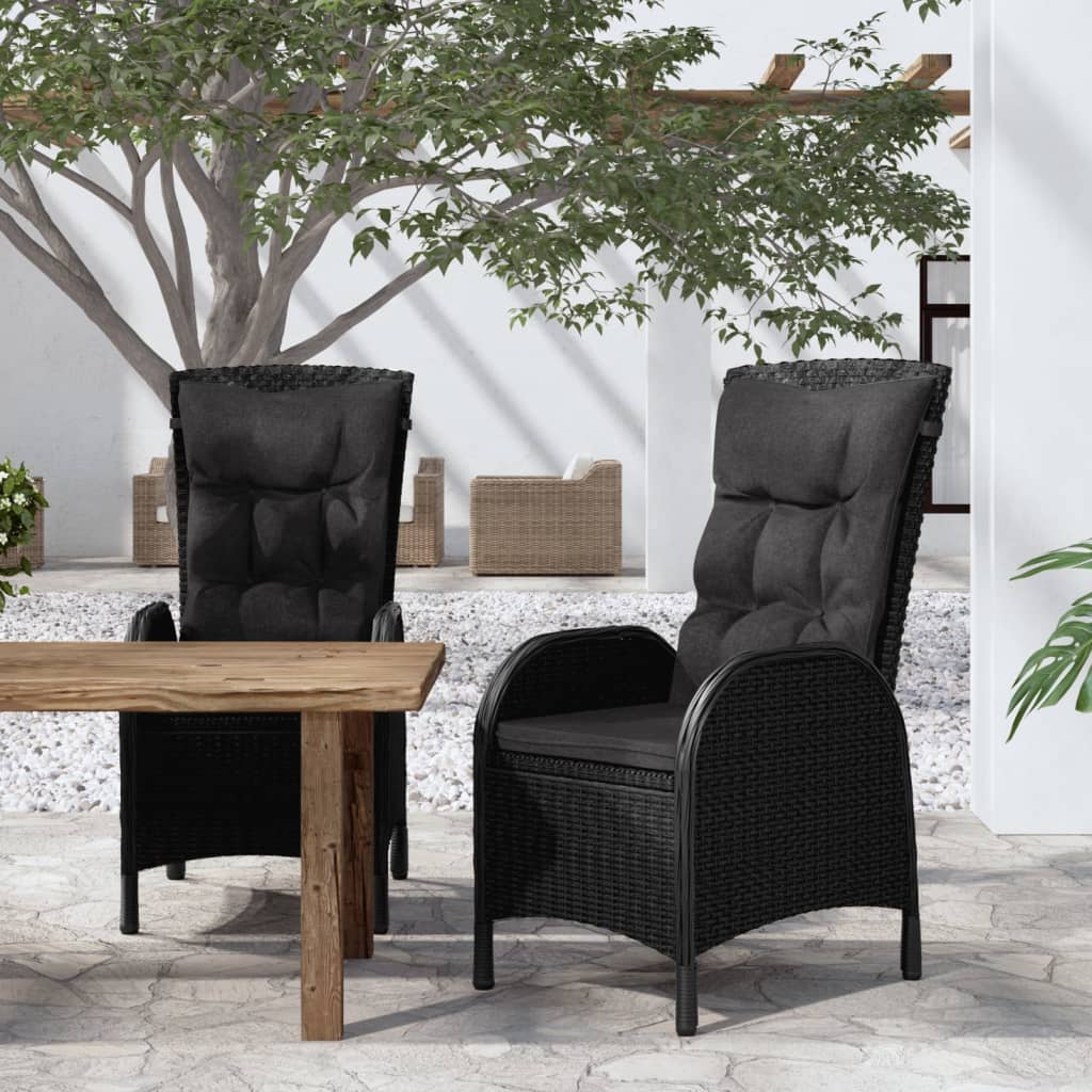 Gartenstühle 2 Stk. Poly Rattan Schwarz Gartenstühle 2 Stk. Poly Rattan Schwarz