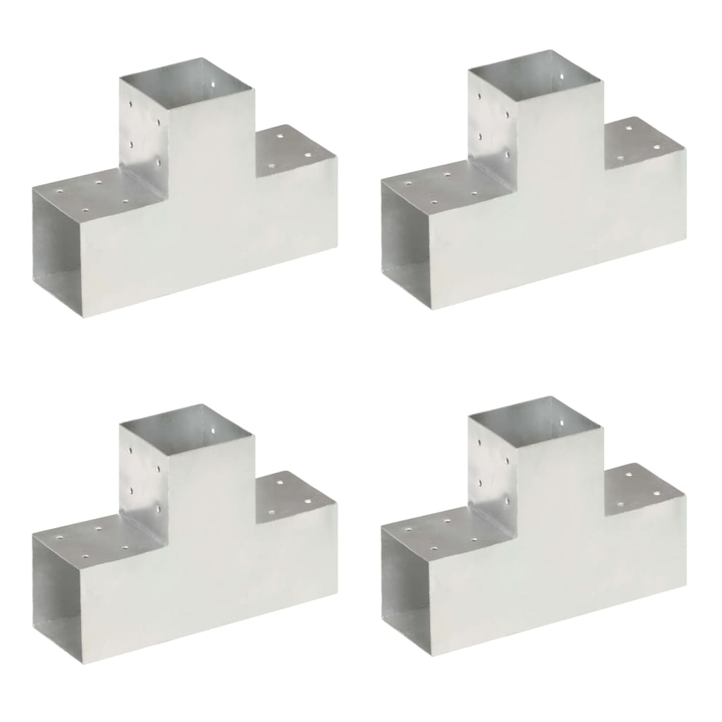 Pfostenverbinder 4 Stk. T-Form Verzinktes Metall 101 x 101 mm Pfostenverbinder 4 Stk. T-Form Verzinktes Metall 101 x 101 mm