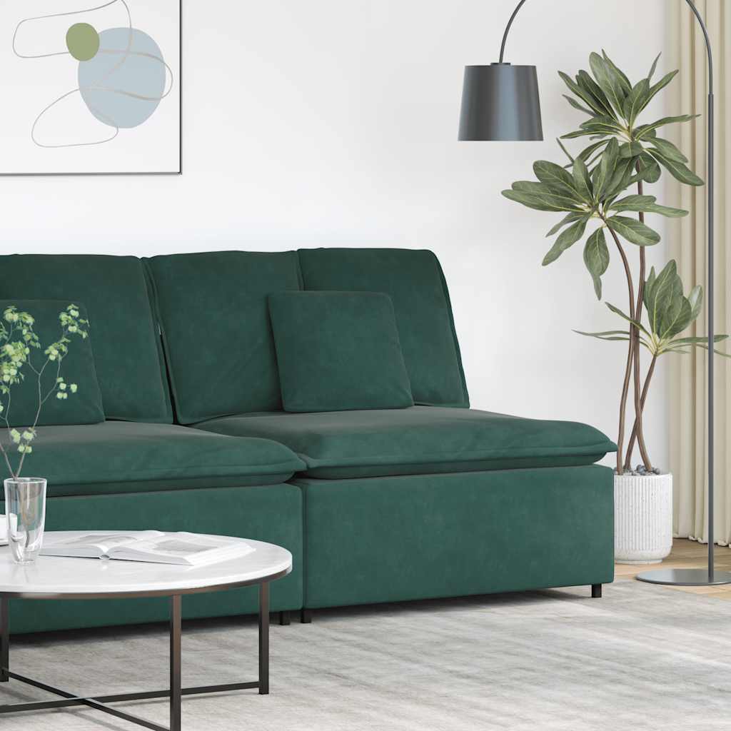 Modulares Sofa Mittelmodul mit Kissen Dunkelgrün 100 cm Modulares Sofa Mittelmodul mit Kissen Dunkelgrün 100 cm
