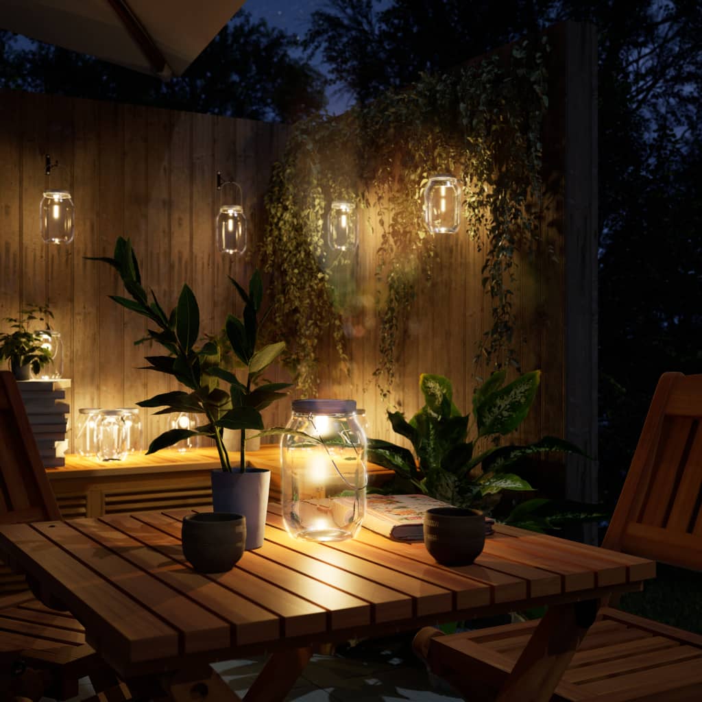 Solarleuchten Einmachglas-Design 12 Stk. Warmweiß Solarleuchten Einmachglas-Design 12 Stk. Warmweiß