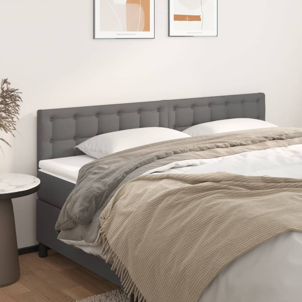Kopfteile 2 Stk. Grau 100x5x78/88 cm Kunstleder Kopfteile 2 Stk. Grau 100x5x78/88 cm Kunstleder