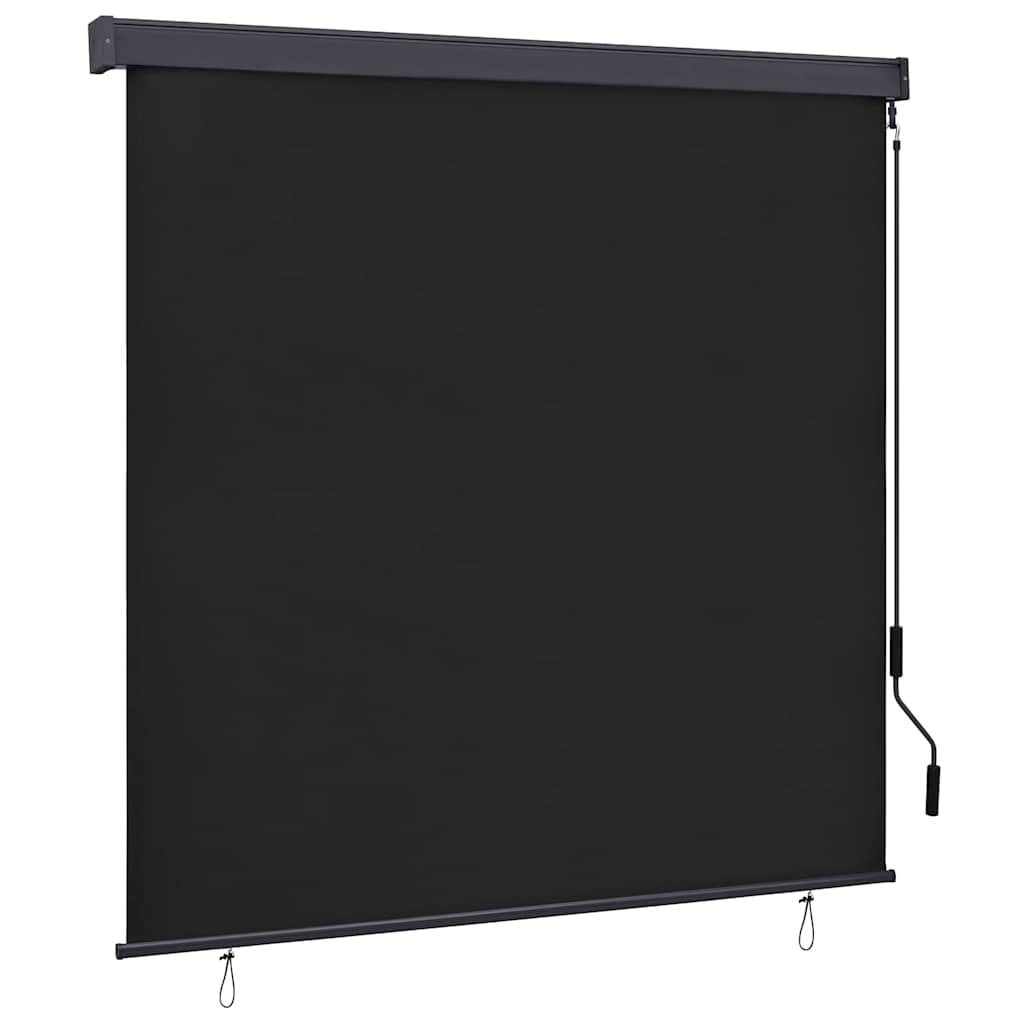 Outdoor Rollo Gestreift Anthrazit 180 x 250 cm Stoff Outdoor Rollo Gestreift Anthrazit 180 x 250 cm Stoff