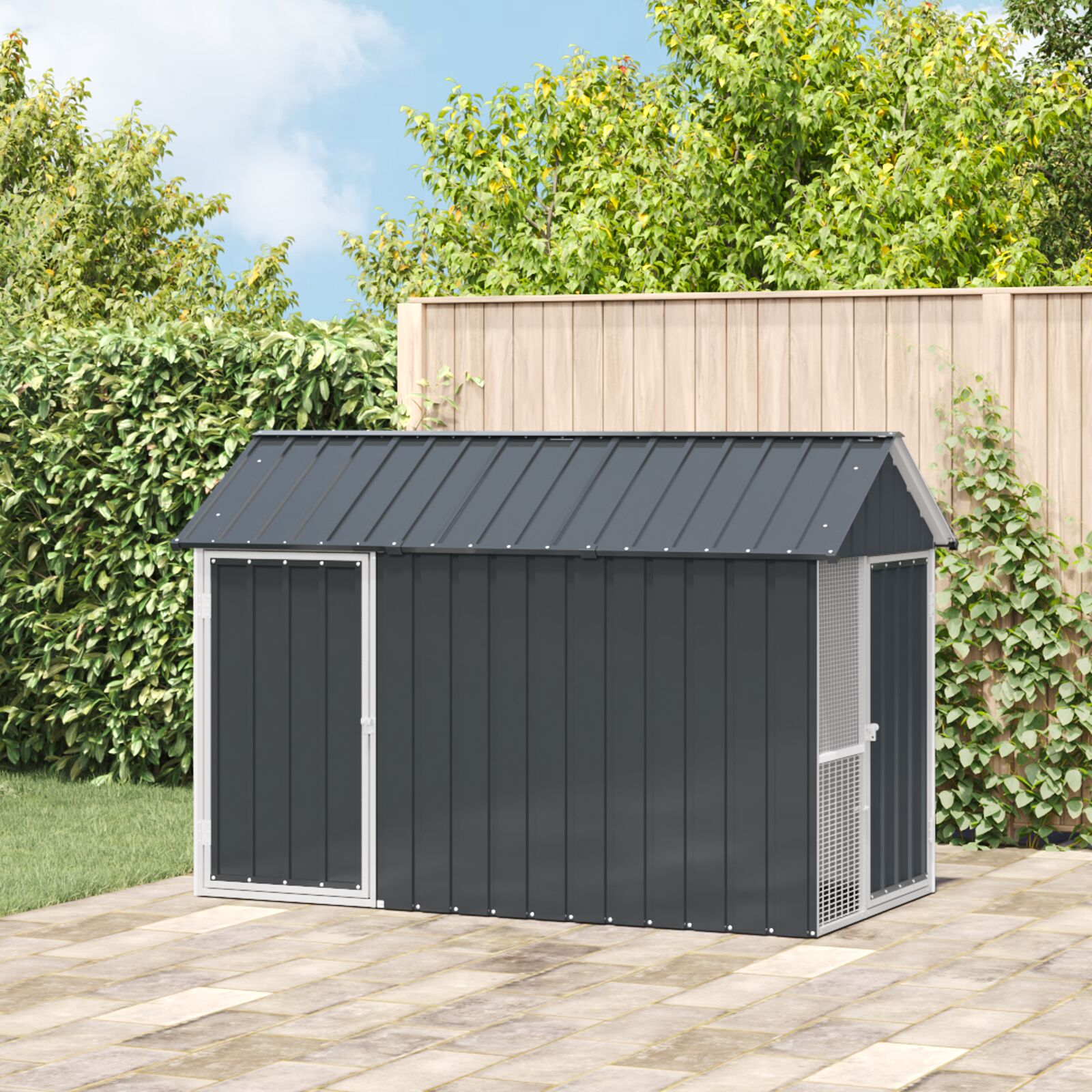 vidaXL Vogelvoliere Anthrazit 112x215x141 cm Stahl vidaXL Vogelvoliere Anthrazit 112x215x141 cm Stahl