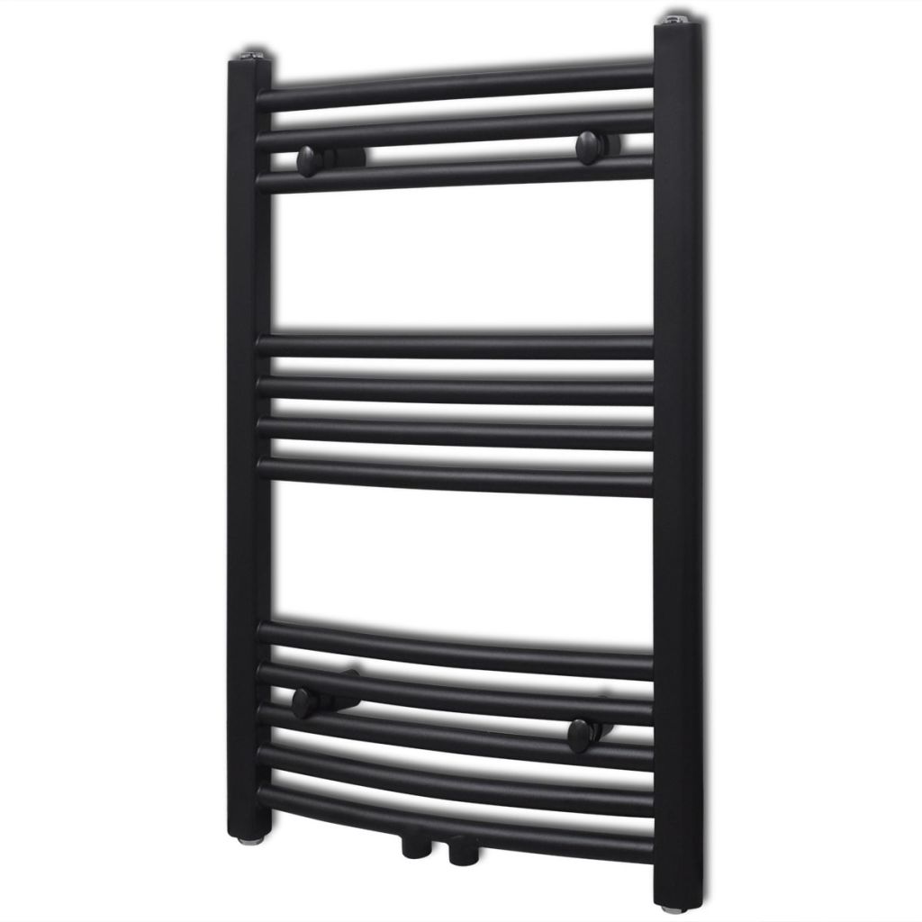 Handtuchheizkörper Warmwasser Gebogen Schwarz 500x764 mm Handtuchheizkörper Warmwasser Gebogen Schwarz 500x764 mm