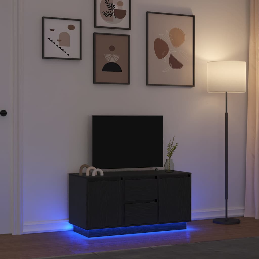 TV-Schrank mit LED-Leuchten Schwarz Eichen-Optik 100x41x50 cm TV-Schrank mit LED-Leuchten Schwarz Eichen-Optik 100x41x50 cm