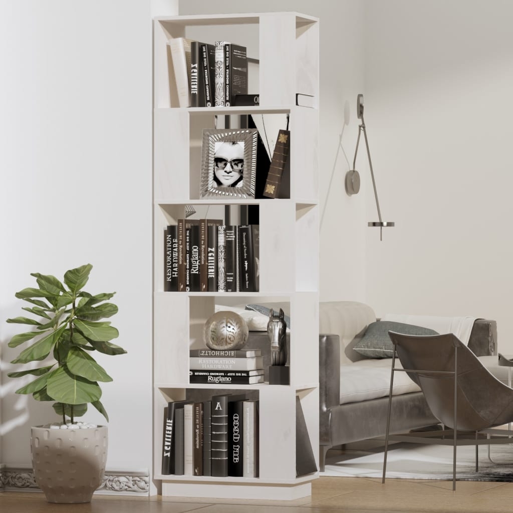 Bücherregal/Raumteiler Weiß 51x25x163,5 cm Massivholz Kiefer Bücherregal/Raumteiler Weiß 51x25x163,5 cm Massivholz Kiefer