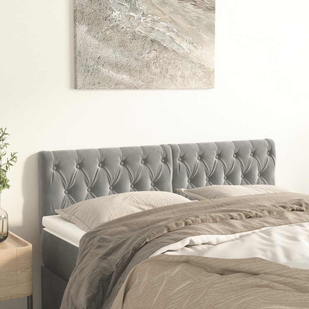 Kopfteile 2 Stk. Hellgrau 72x7x78/88 cm Samt Kopfteile 2 Stk. Hellgrau 72x7x78/88 cm Samt