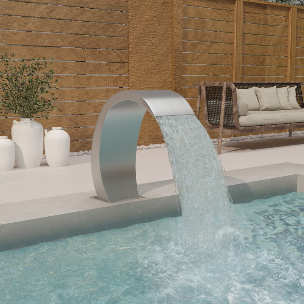 Pool-Wasserfall mit LEDs 22x60x70 cm Edelstahl 304 Pool-Wasserfall mit LEDs 22x60x70 cm Edelstahl 304