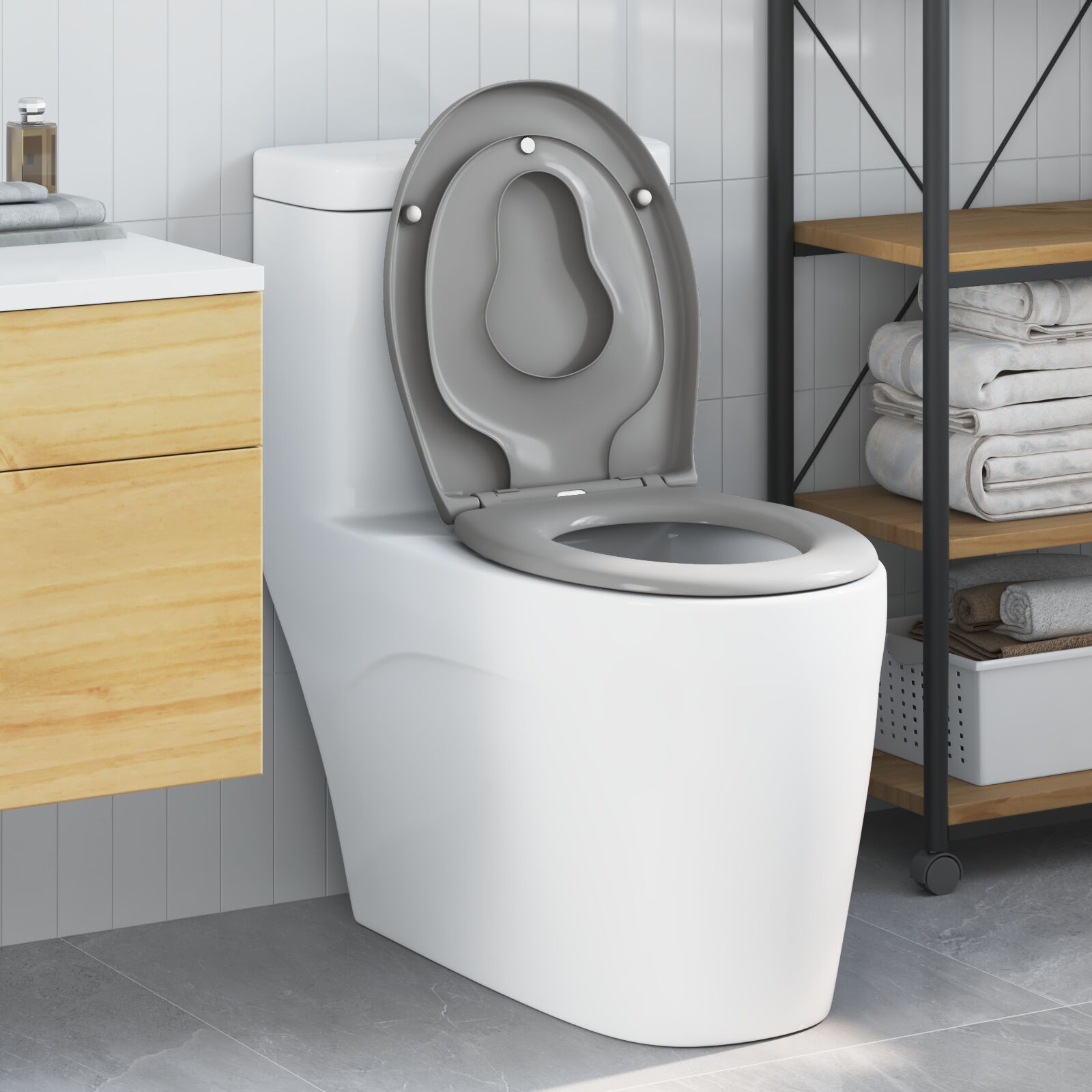 Familien-Toilettensitz mit Kindersitz Schnellentriegelung Duroplast Familien-Toilettensitz mit Kindersitz Schnellentriegelung Duroplast