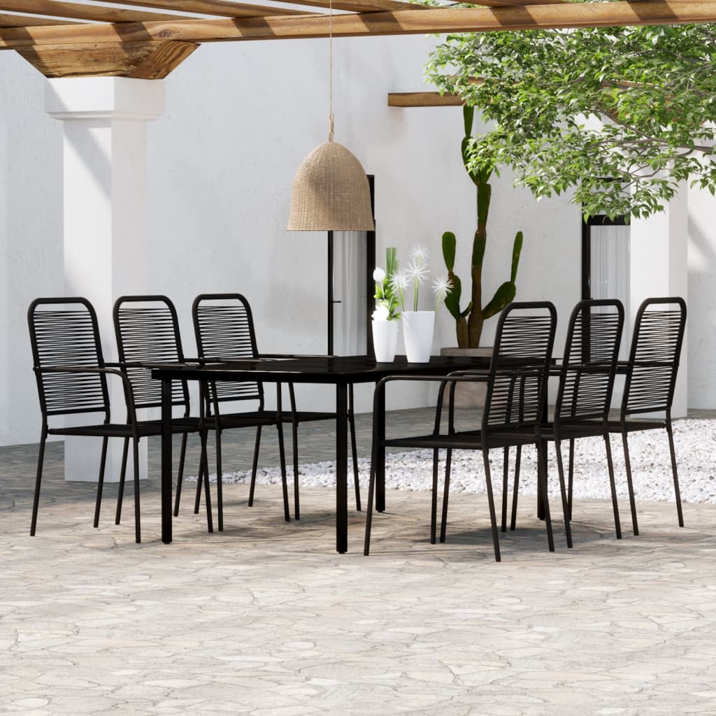 7-tlg. Garten-Essgruppe Schwarz