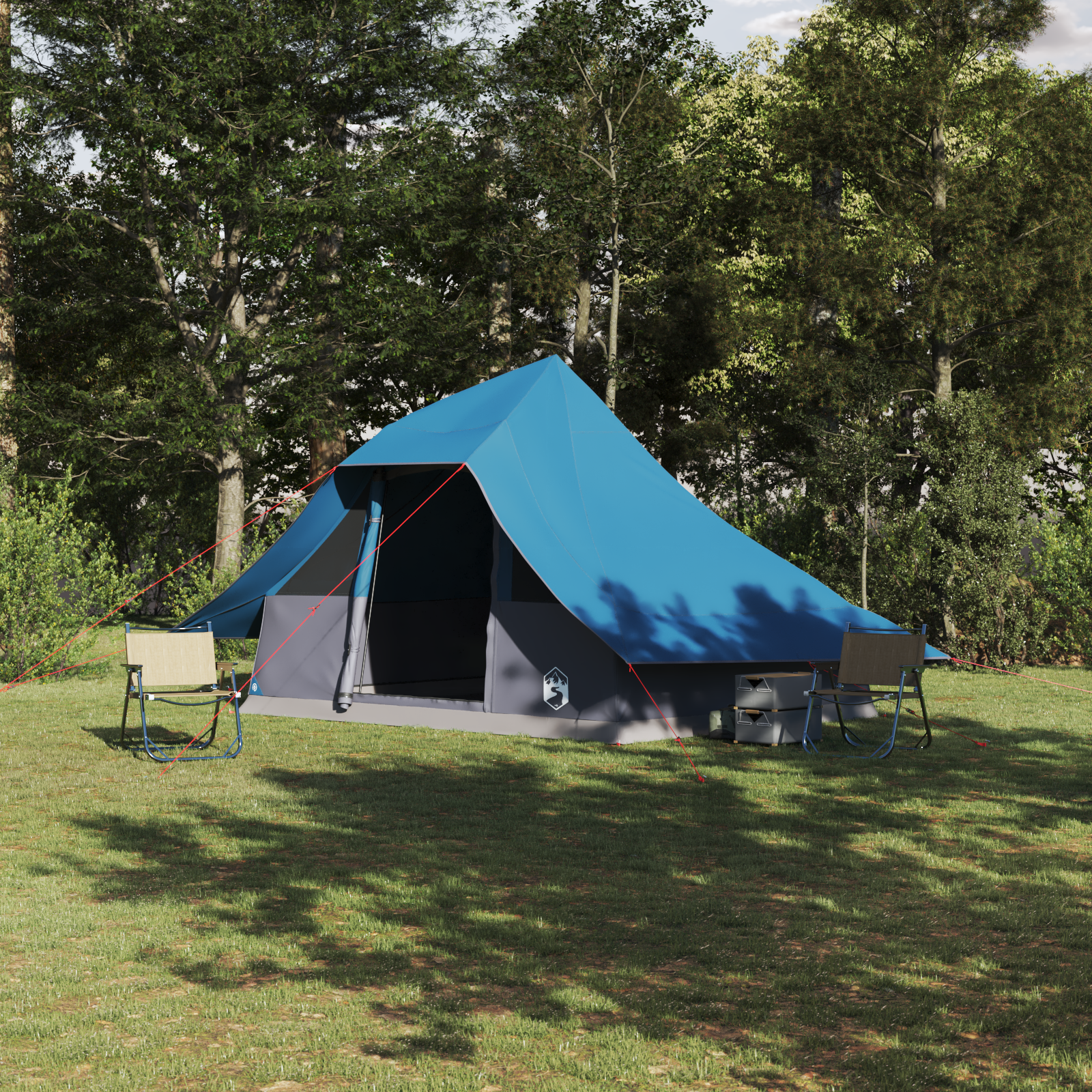 Familienzelt Tipi Blau 10-Personen Wasserdicht Familienzelt Tipi Blau 10-Personen Wasserdicht