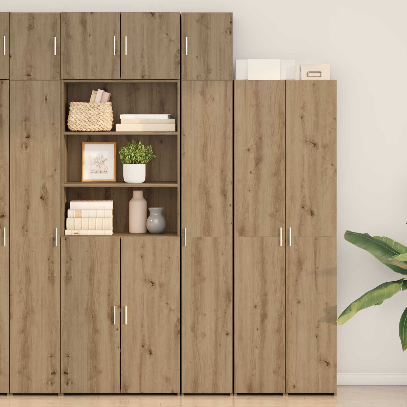 Schlanker Stauraum-Schrank Artisan Eiche 30x42.5x225 cm Holzwerkstoff