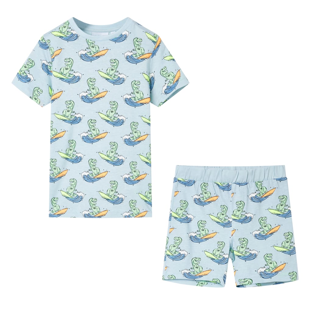 Kinderpyjama mit Kurzen Ärmeln Hellblau 116 Kinderpyjama mit Kurzen Ärmeln Hellblau 116