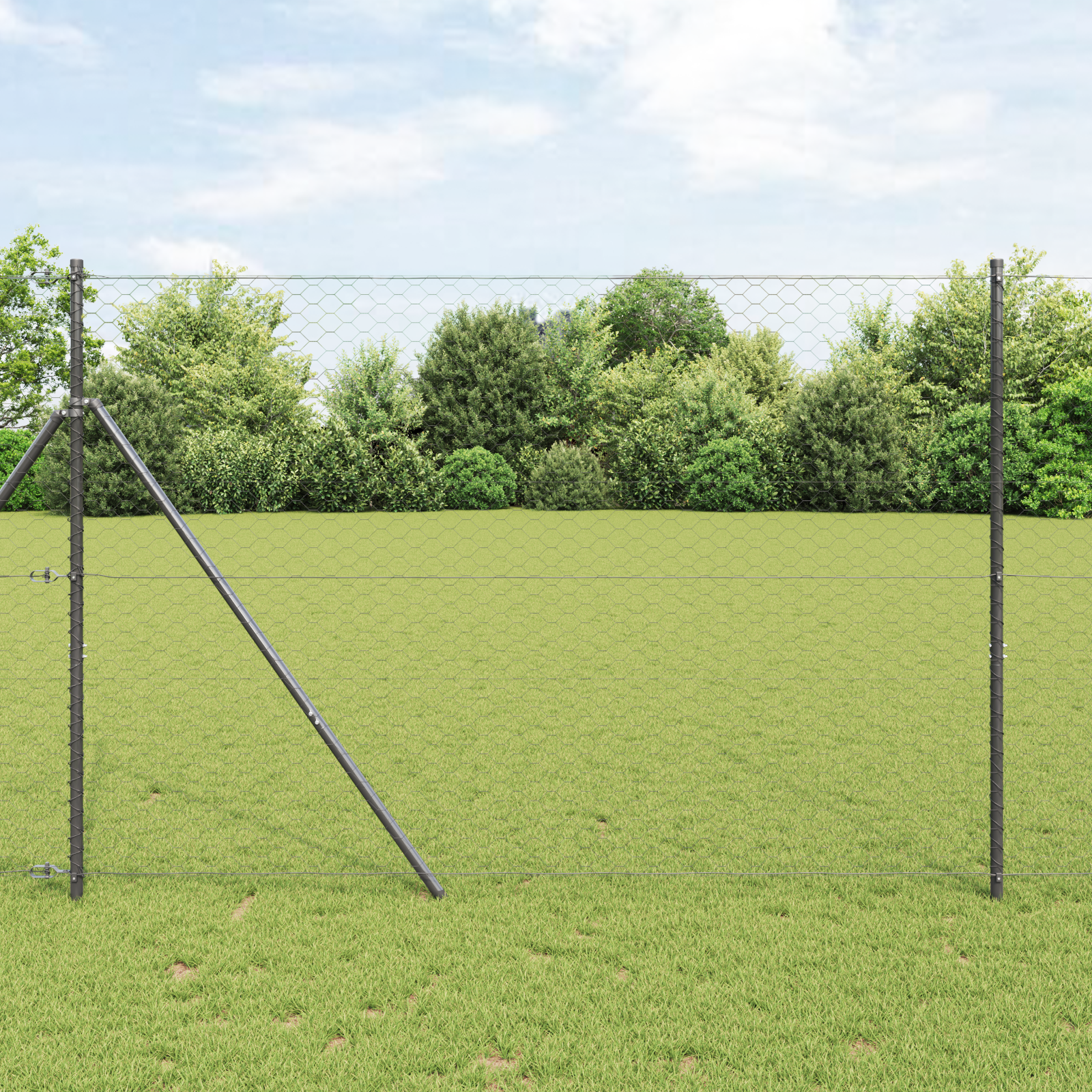 Sechseckzaun Grau 1,5x10 m Stahl