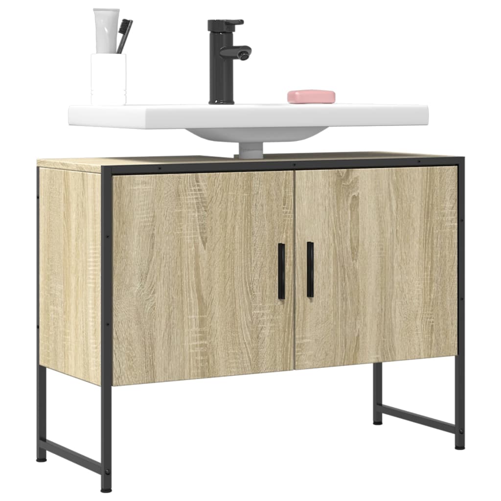 Waschbeckenunterschrank Sonoma-Eiche 80x33x60 cm Holzwerkstoff Waschbeckenunterschrank Sonoma-Eiche 80x33x60 cm Holzwerkstoff