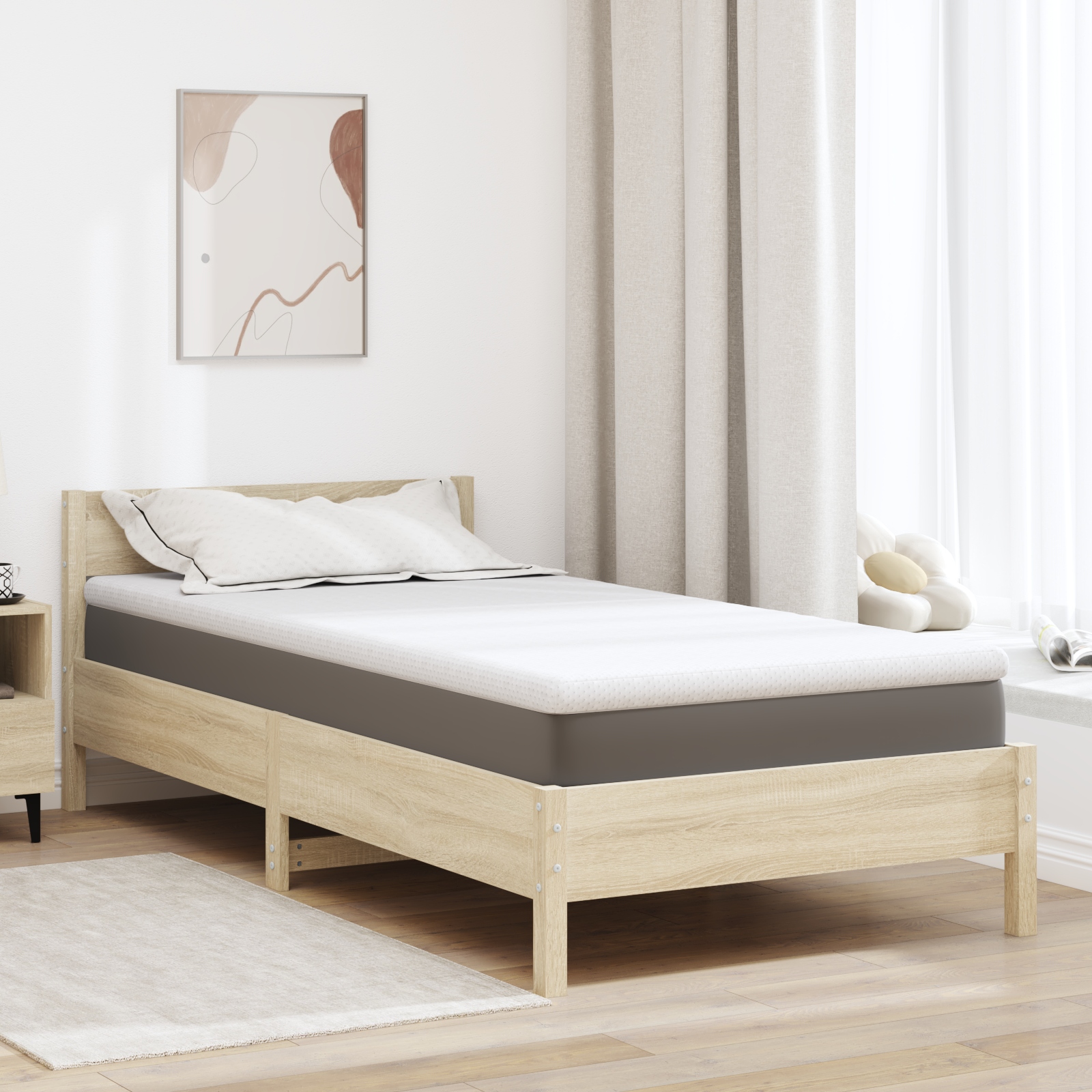 Matratzenpads Weiß 100 x 200 cm 100% Polyester Jacquardstoff