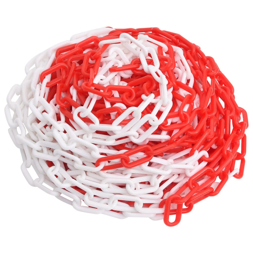 Absperrkette Rot und Weiß 100 m Ø4 mm Kunststoff Absperrkette Rot und Weiß 100 m Ø4 mm Kunststoff