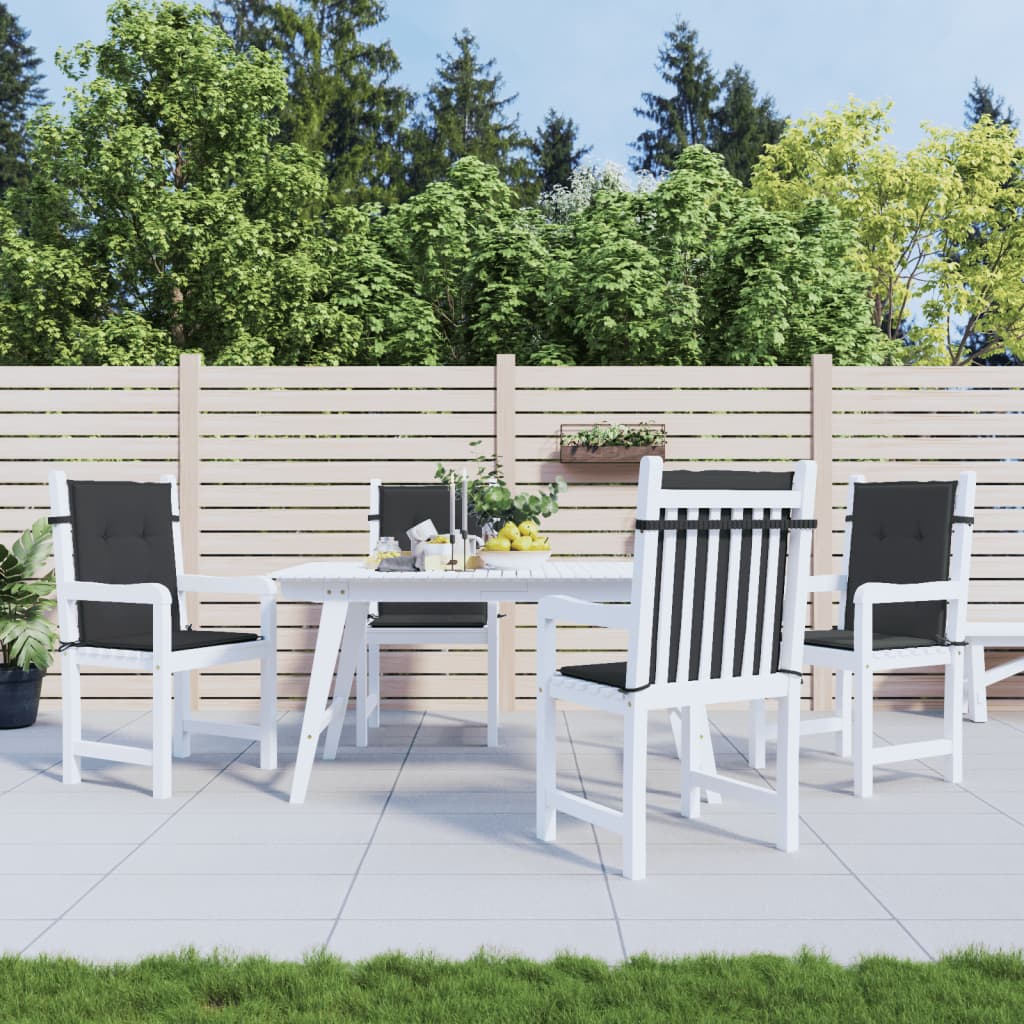 Gartenstuhlauflagen für Niedriglehner 4 Stk. Schwarz 100x50x3cm Gartenstuhlauflagen für Niedriglehner 4 Stk. Schwarz 100x50x3cm