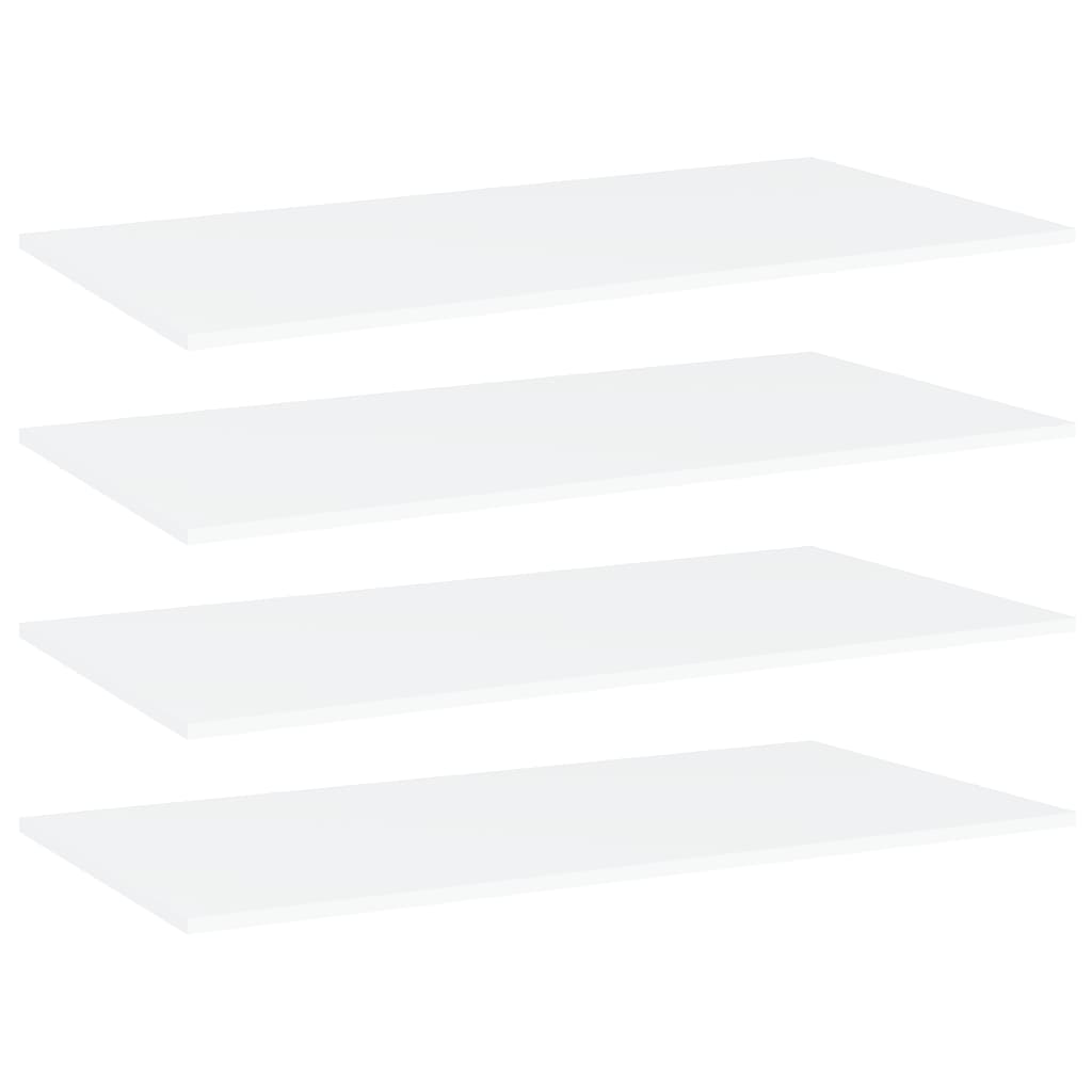 Bücherregal-Bretter 4 Stk. Weiß 80x20x1,5 cm Holzwerkstoff Bücherregal-Bretter 4 Stk. Weiß 80x20x1,5 cm Holzwerkstoff