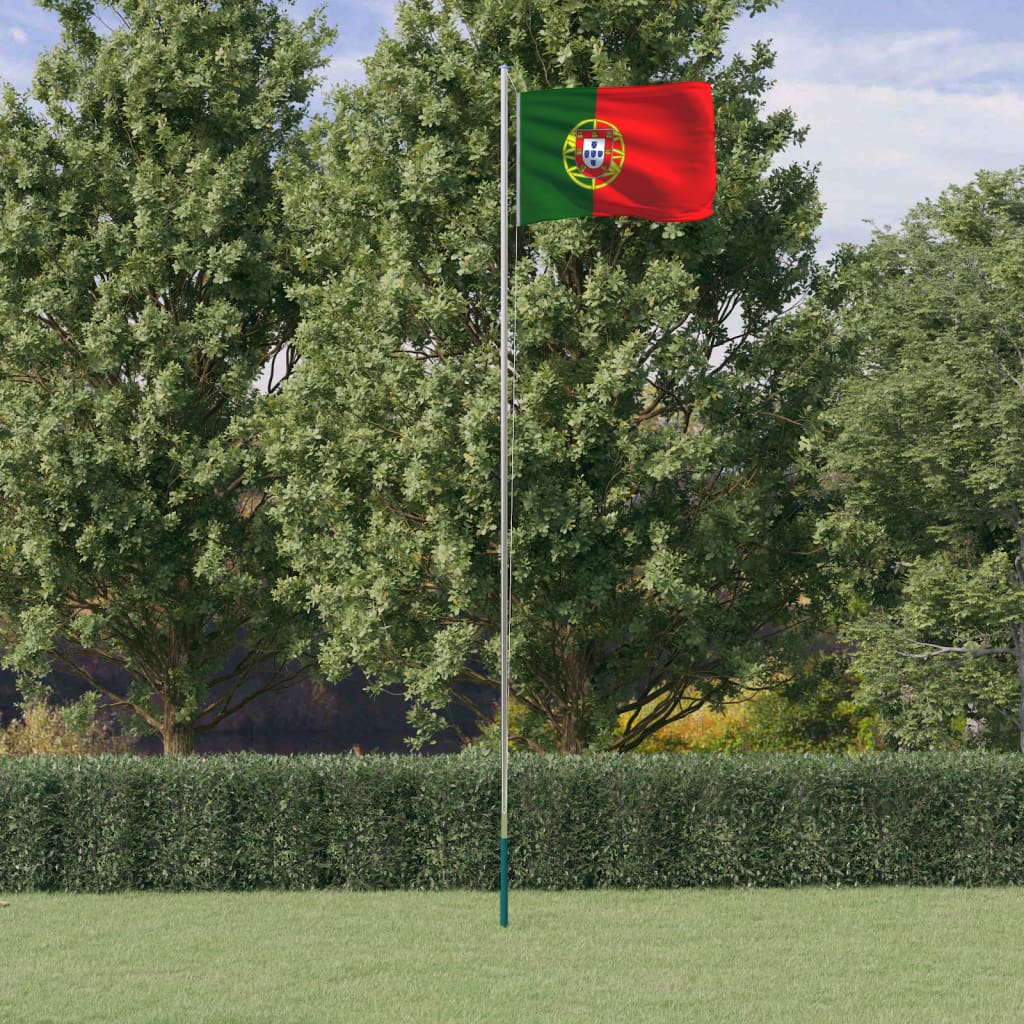 Flagge Portugals mit Mast 6,23 m Aluminium Flagge Portugals mit Mast 6,23 m Aluminium
