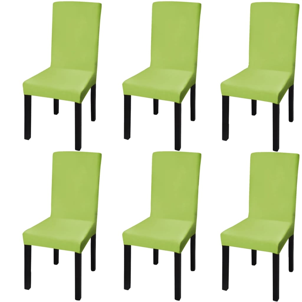 Stretch-Stuhlhussen Gerade 6 Stk. Grün Stretch-Stuhlhussen Gerade 6 Stk. Grün