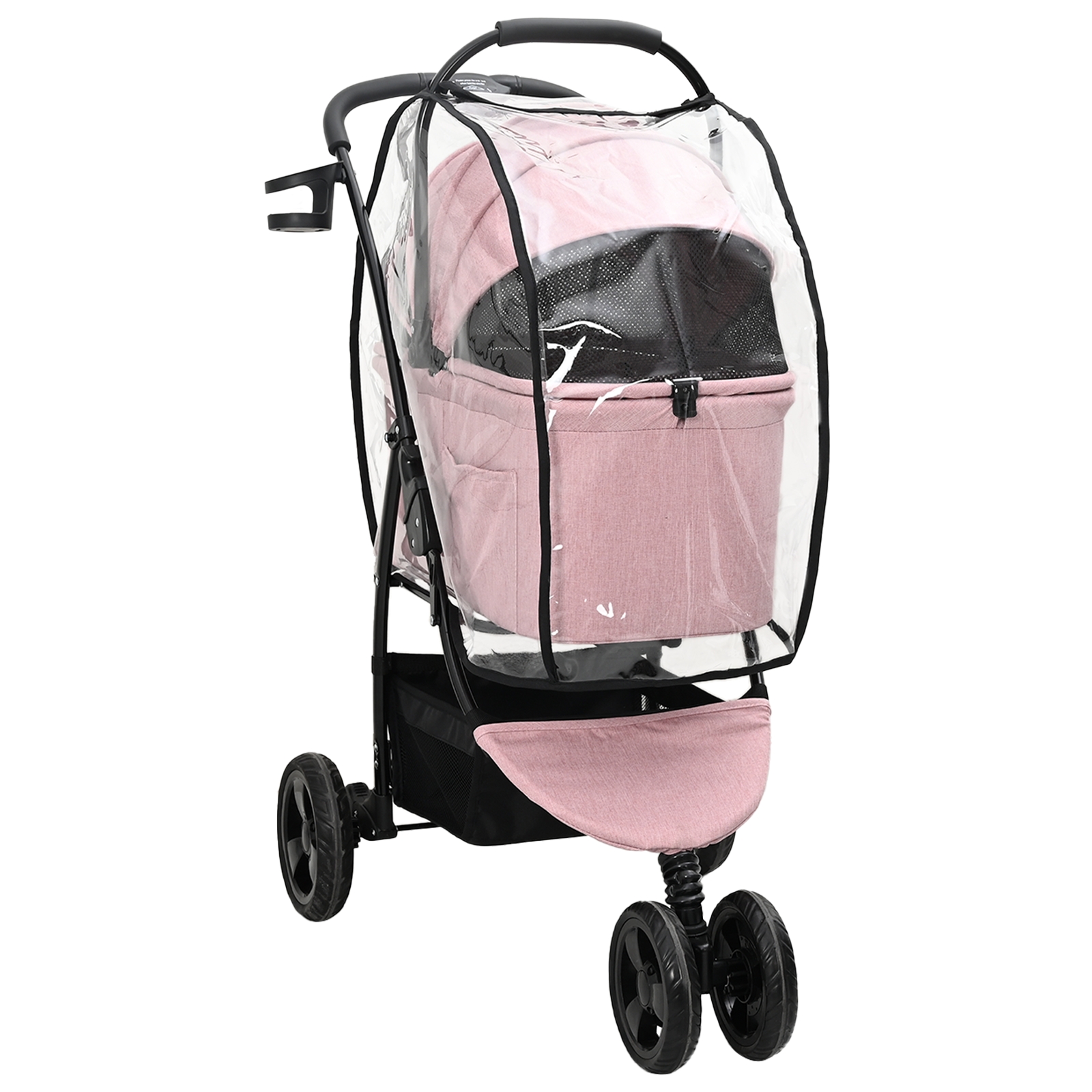 Faltbarer Haustierwagen Rosa 78 x 54 x 101 cm Oxford Stoff Faltbarer Haustierwagen Rosa 78 x 54 x 101 cm Oxford Stoff