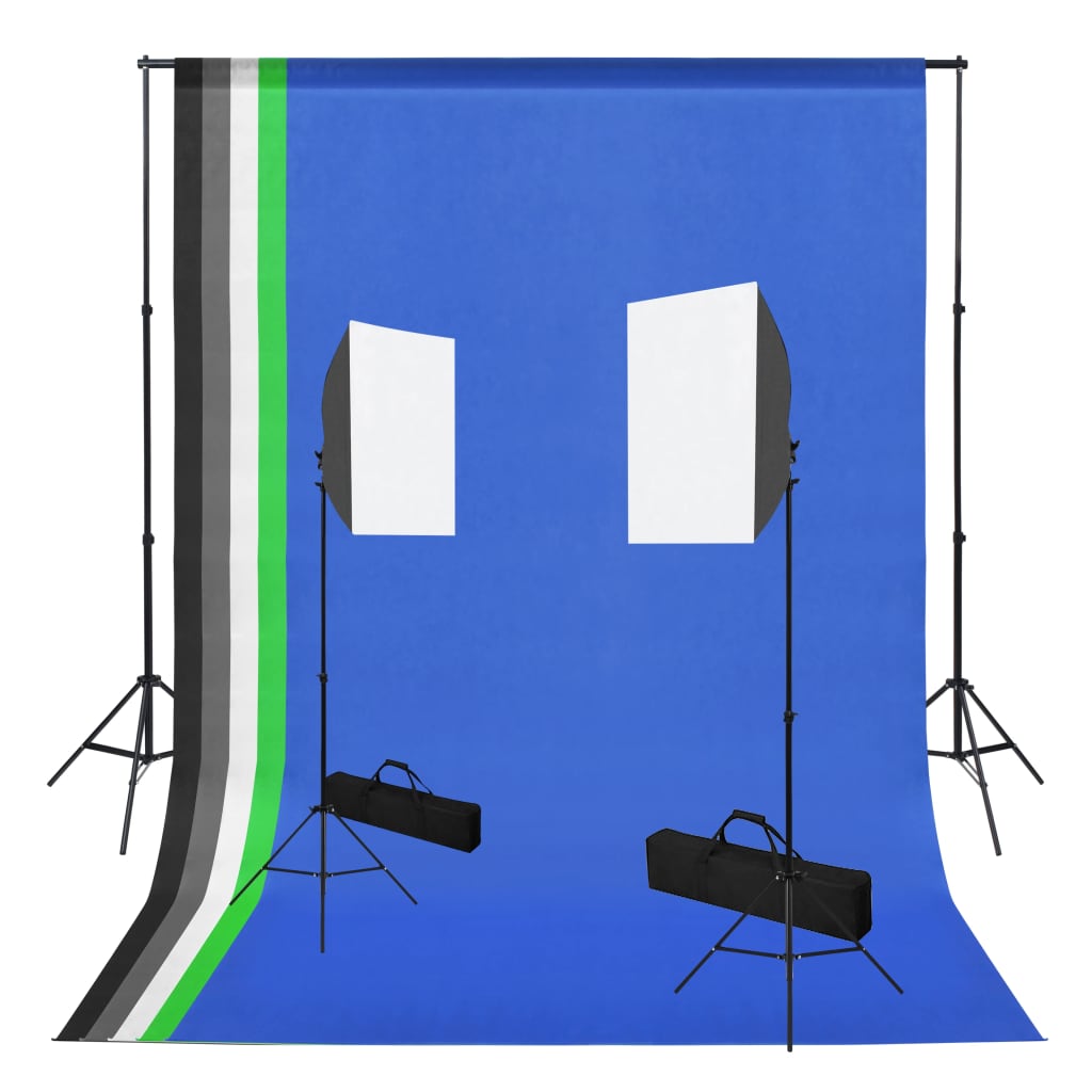 Fotostudio-Set mit Softboxen und Hintergrundsystem Fotostudio-Set mit Softboxen und Hintergrundsystem
