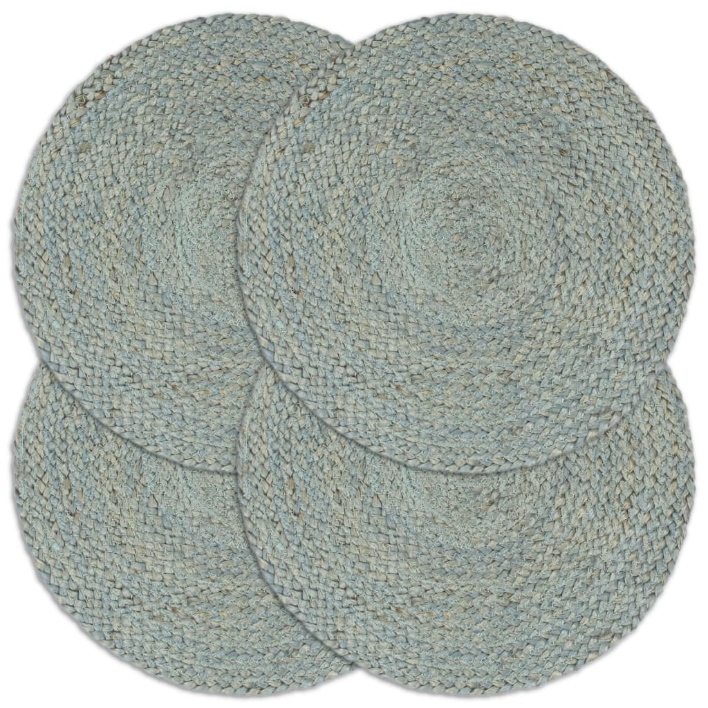 Tischsets 4 Stk. Olivgrün 38 cm Rund Jute Tischsets 4 Stk. Olivgrün 38 cm Rund Jute