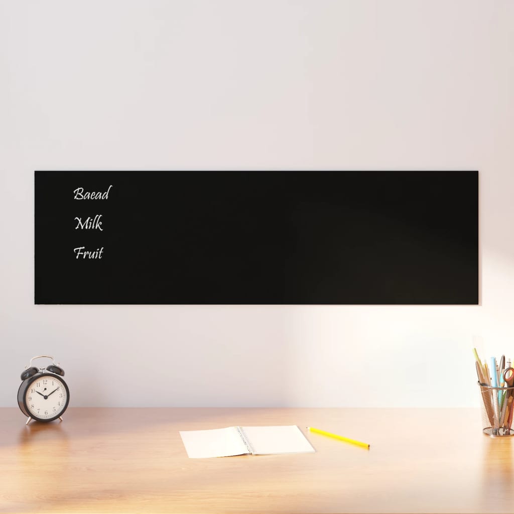 Magnettafel Wandmontage Schwarz 100x30 cm Hartglas Magnettafel Wandmontage Schwarz 100x30 cm Hartglas