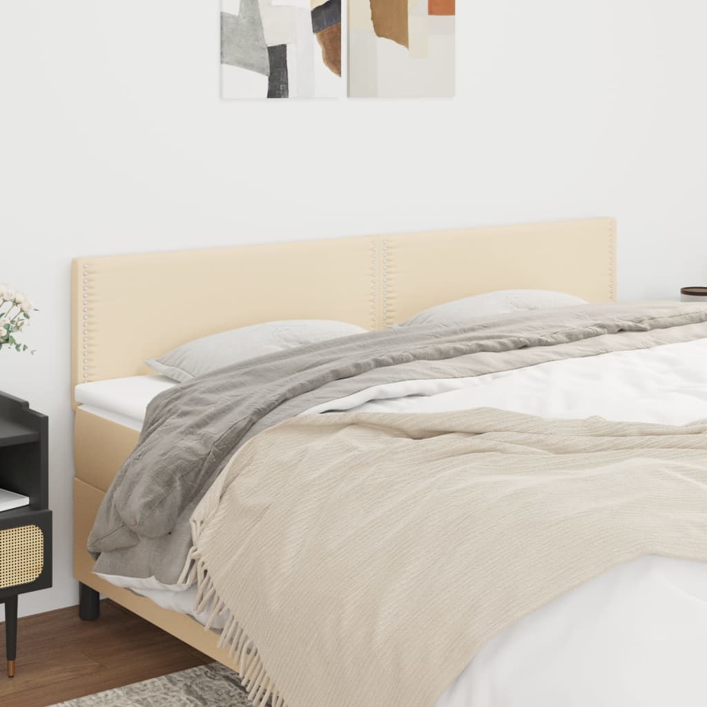 Kopfteile 2 Stk. Creme 100x5x78/88 cm Stoff Kopfteile 2 Stk. Creme 100x5x78/88 cm Stoff