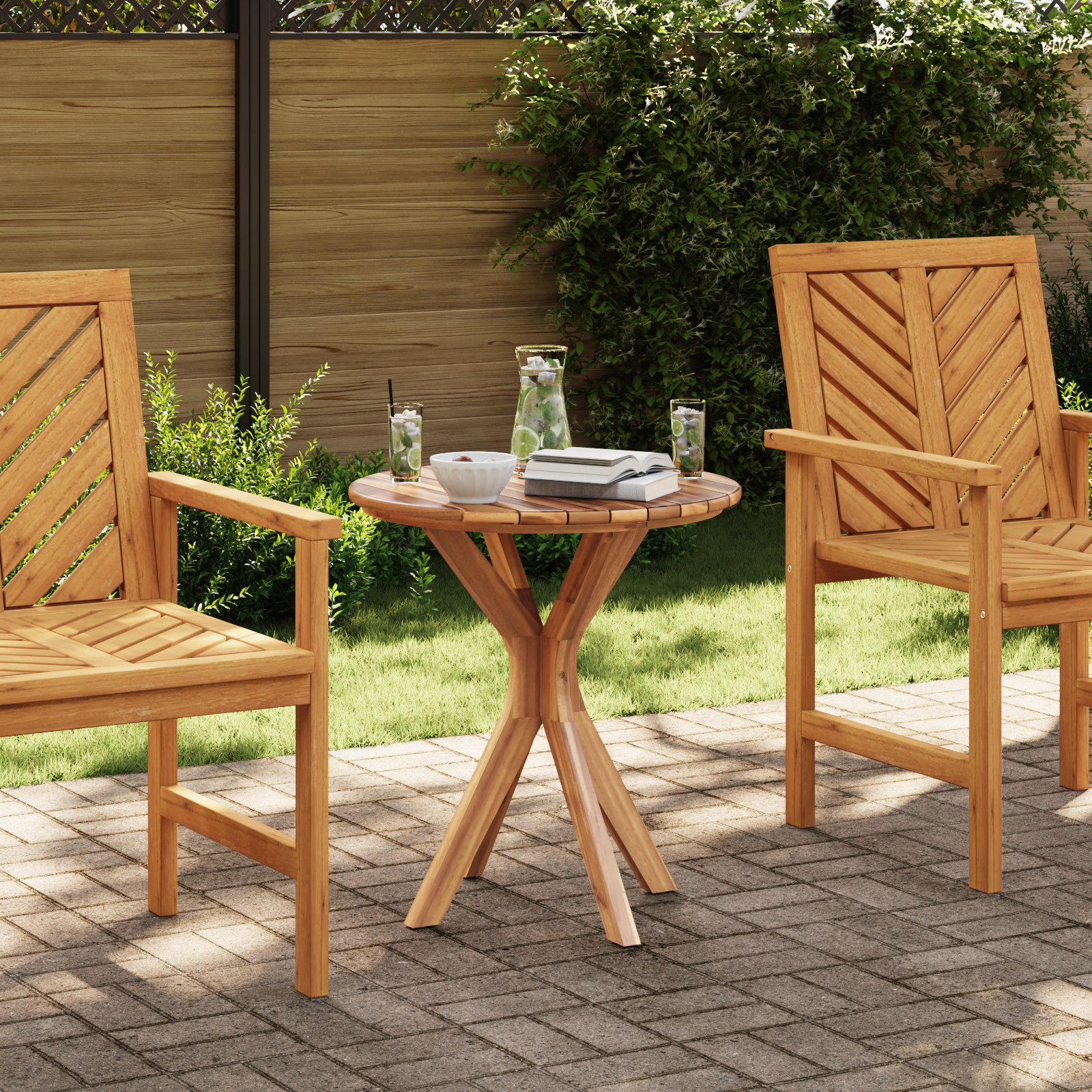 Garten Bistro Tisch Ø70x75 cm Massivholz Teak Garten Bistro Tisch Ø70x75 cm Massivholz Teak