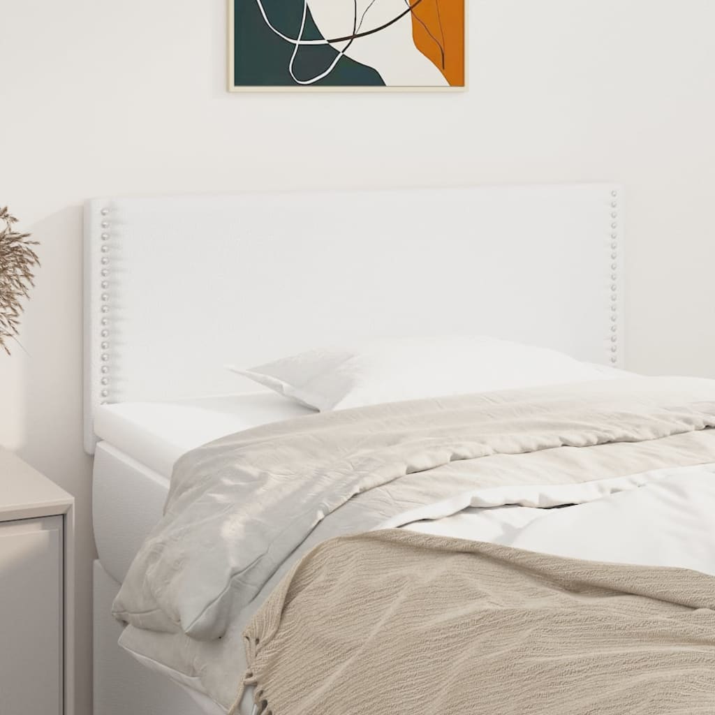 Kopfteil Weiß 100x5x78/88 cm Kunstleder Kopfteil Weiß 100x5x78/88 cm Kunstleder