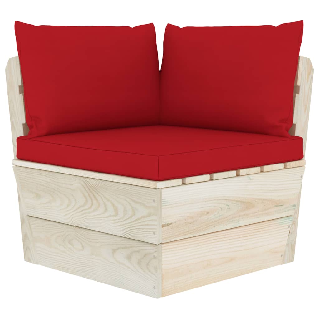 Palettenkissen 3-tlg. Rot Oxford-Gewebe Palettenkissen 3-tlg. Rot Oxford-Gewebe