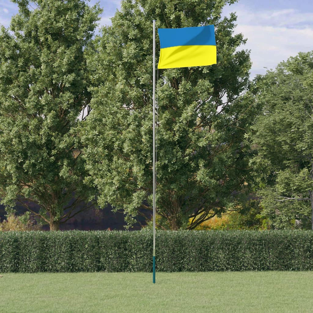 Flagge der Ukraine und Mast 6,23 m Aluminium Flagge der Ukraine und Mast 6,23 m Aluminium