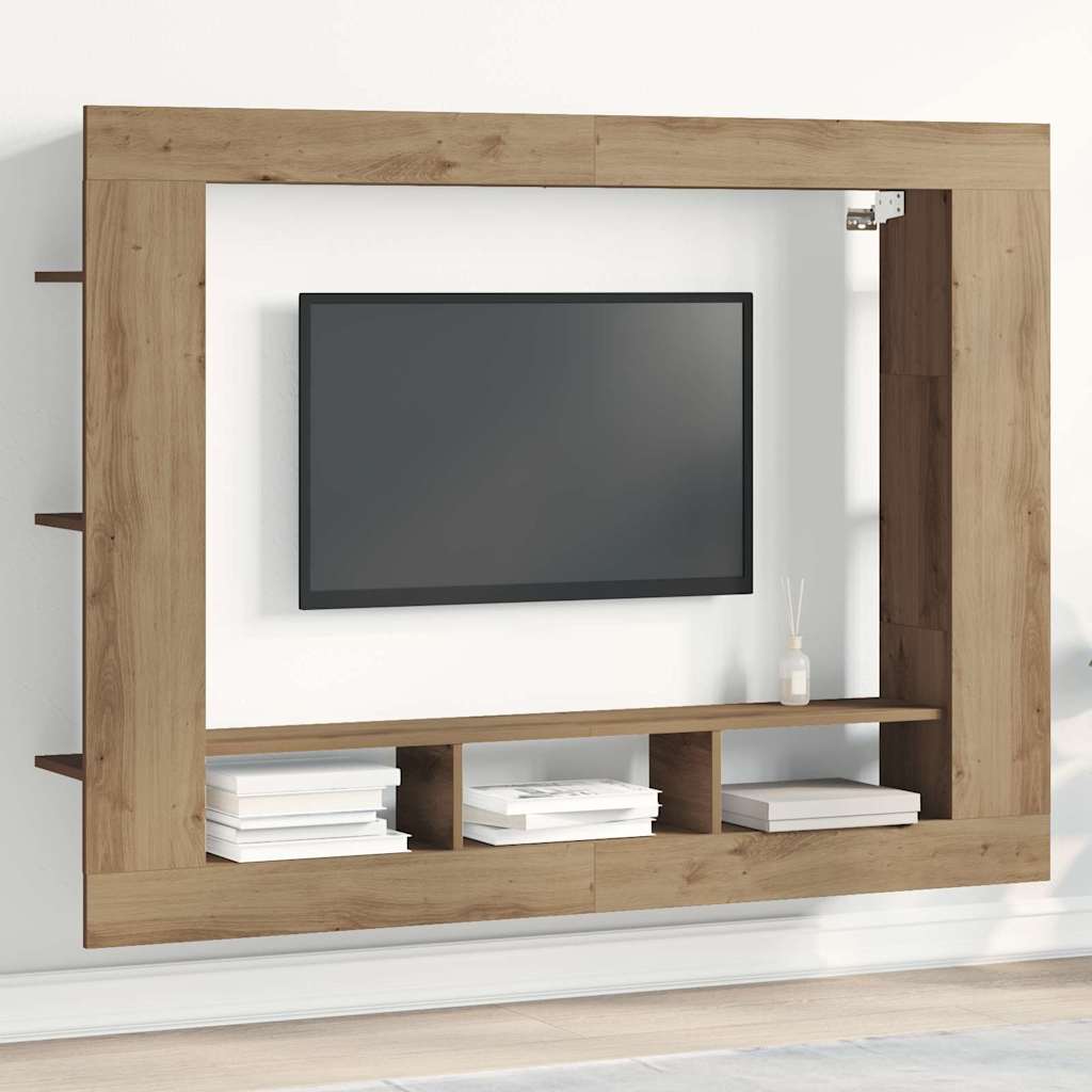 TV-Schränk Eiche handwerklich 152 x 22 x 113 cm Holzwerkstoff
