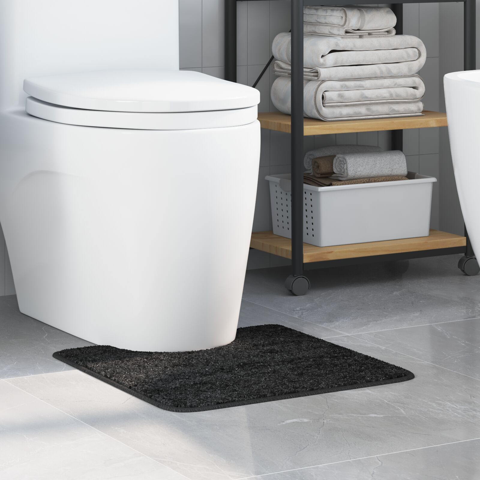 vidaXL Badematte U-Form Dunkelgrau 50x50 cm Polypropylen Rutschfest vidaXL Badematte U-Form Dunkelgrau 50x50 cm Polypropylen Rutschfest