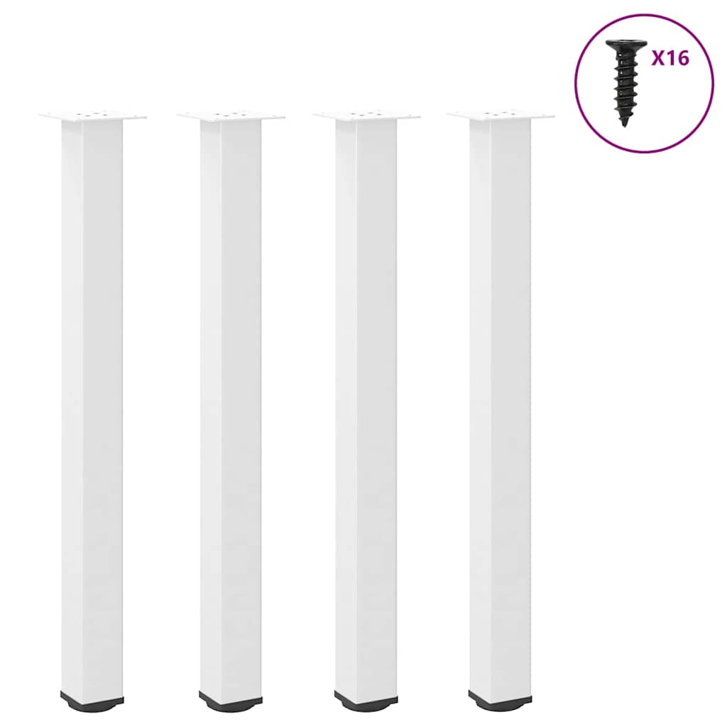 Bartischbeine 4 Stk. Weiß 90-92 cm Stahl Bartischbeine 4 Stk. Weiß 90-92 cm Stahl
