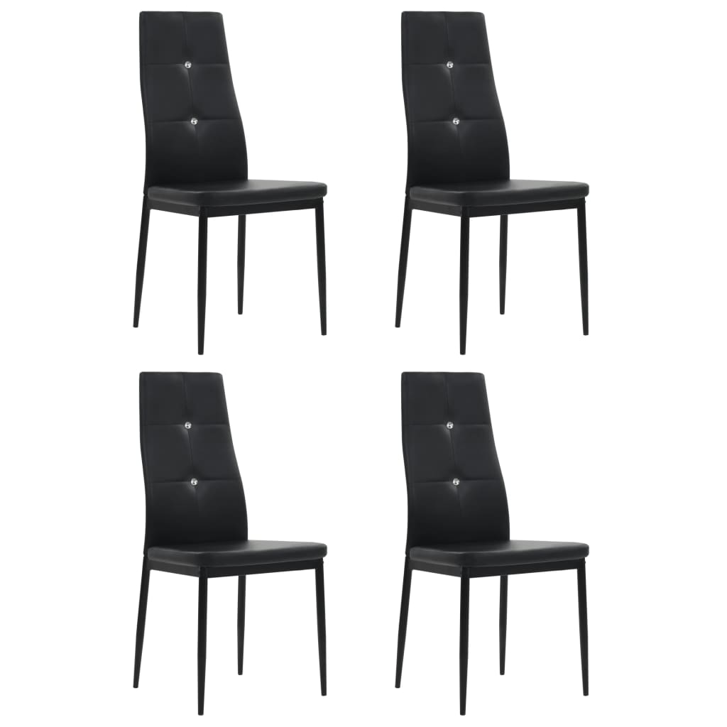 Esszimmerstühle 4 Stk. Schwarz Kunstleder Esszimmerstühle 4 Stk. Schwarz Kunstleder