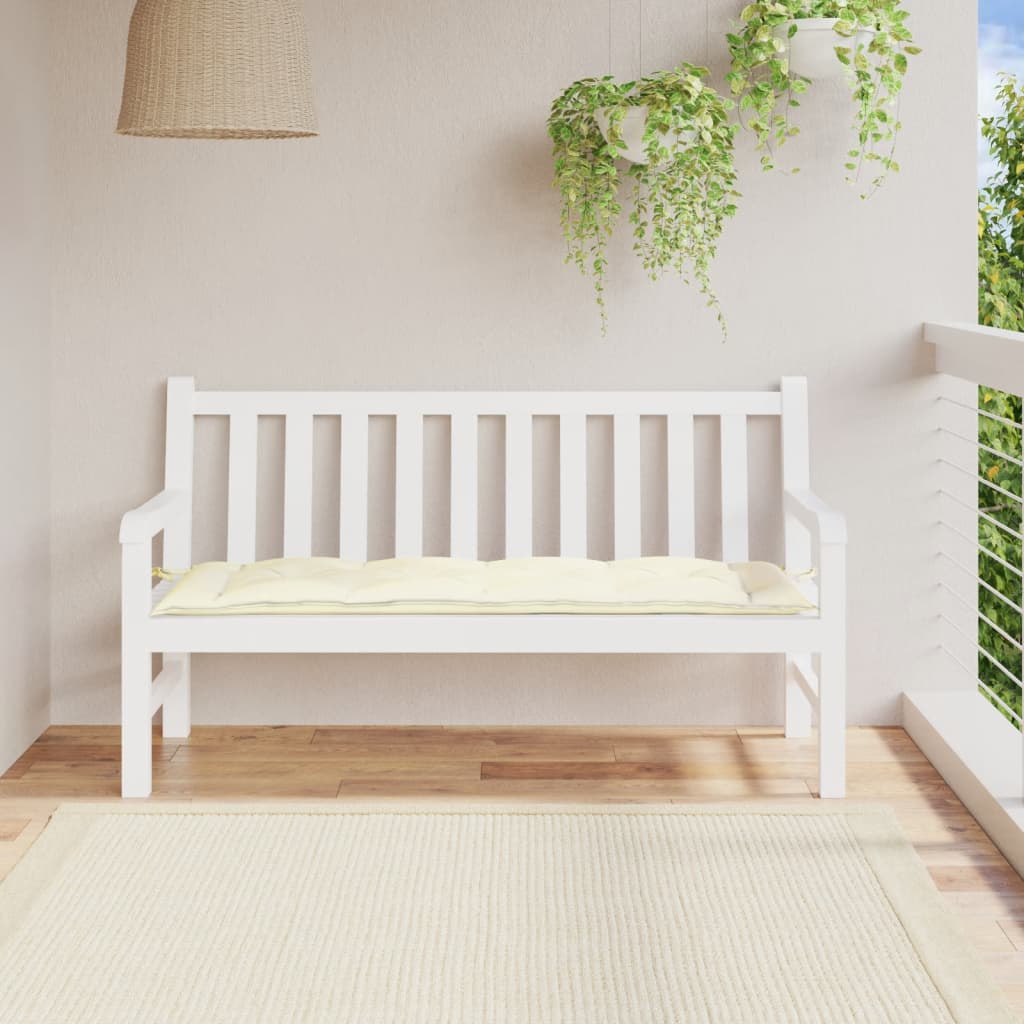 Gartenbank-Auflage Cremeweiß 150x50x7 cm Oxford-Gewebe Gartenbank-Auflage Cremeweiß 150x50x7 cm Oxford-Gewebe