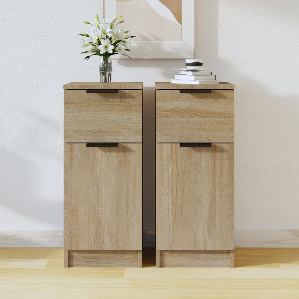 Sideboards 2 Stk. Sonoma-Eiche 30x30x70 cm Holzwerkstoff