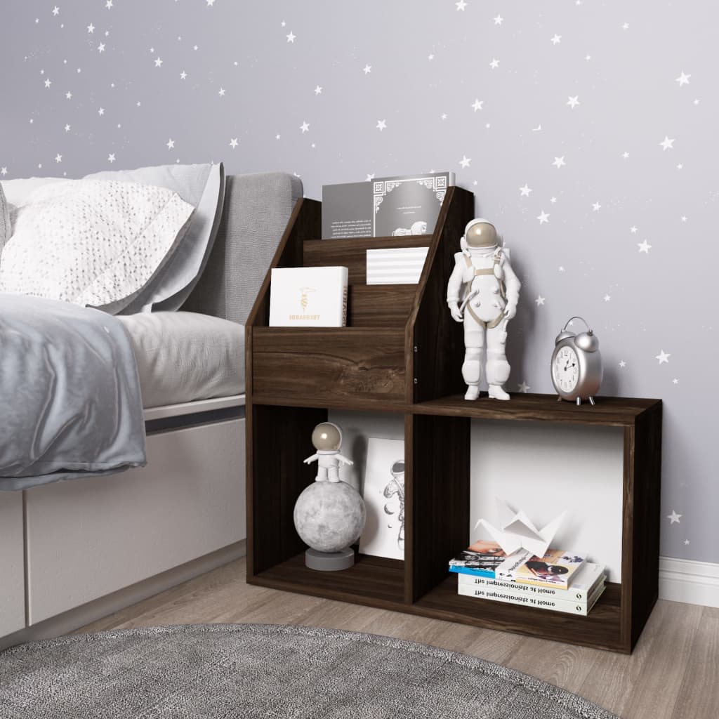Kinder-Bücherregal Räuchereiche 71x30x78,5 cm Holzwerkstoff Kinder-Bücherregal Räuchereiche 71x30x78,5 cm Holzwerkstoff