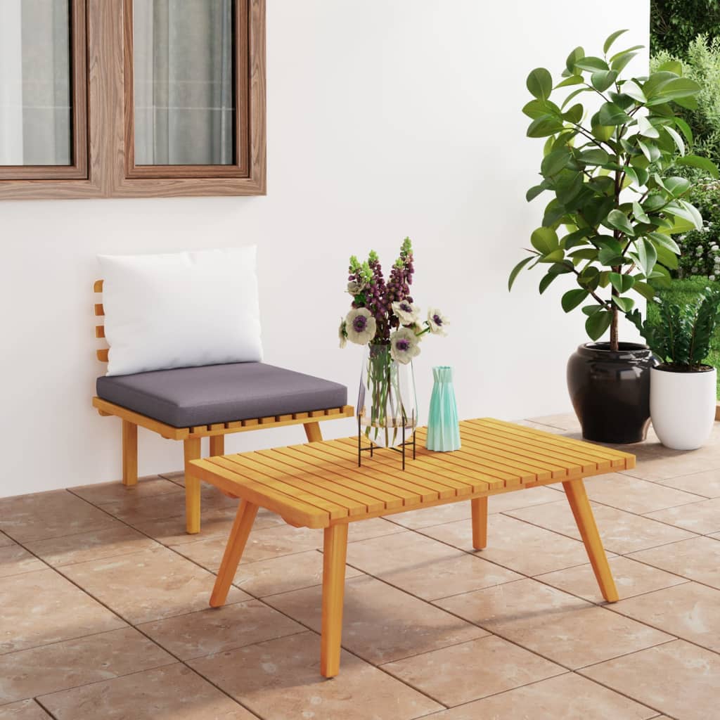 2-tlg. Garten-Lounge-Set mit Kissen Massivholz Akazie 2-tlg. Garten-Lounge-Set mit Kissen Massivholz Akazie
