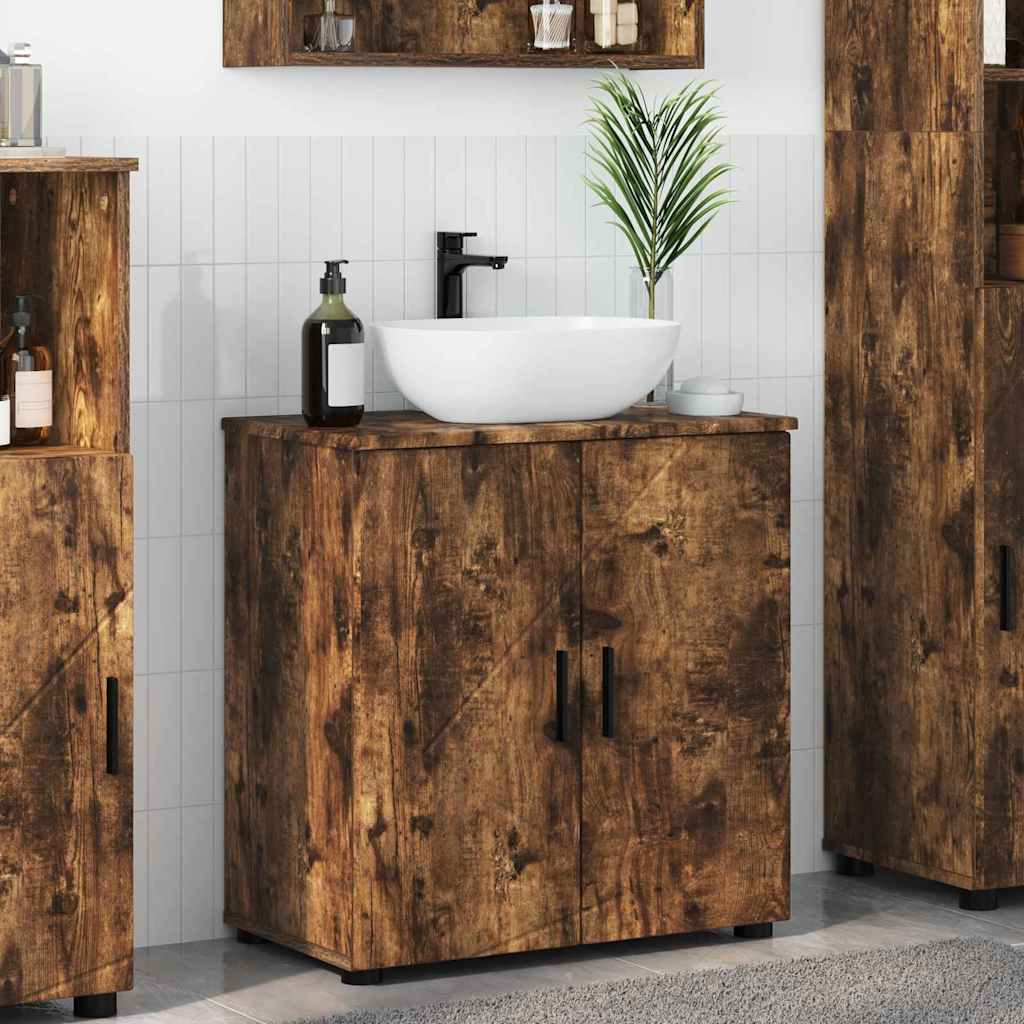 Badezimmer Schrank Räuchereiche 61 x 35 x 64 cm Holzwerkstoff