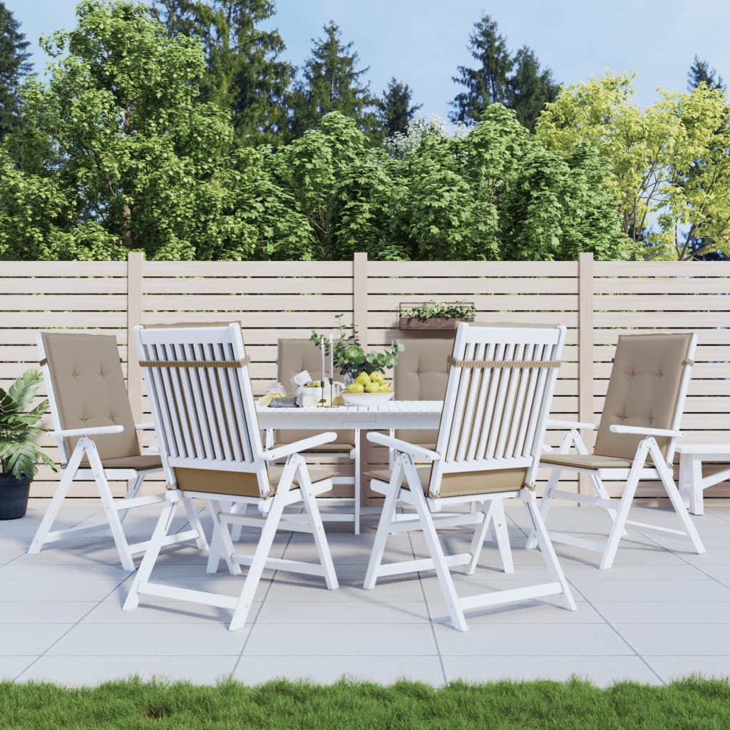 Gartenstuhlauflagen für Hochlehner 6Stk. Taupe 120x50x3cm Stoff Gartenstuhlauflagen für Hochlehner 6Stk. Taupe 120x50x3cm Stoff