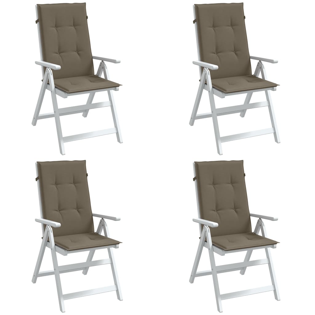Hochlehner-Auflagen 4 Stk. Melange Taupe 120x50x4 cm Stoff Hochlehner-Auflagen 4 Stk. Melange Taupe 120x50x4 cm Stoff