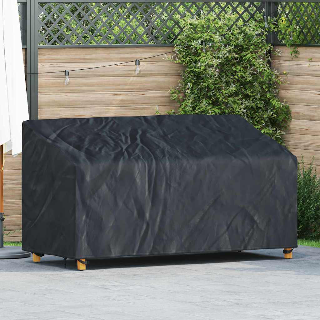 Abdeckung für Gartenbank Schwarz 175 x 85 x 65 / 94 cm 420D Stoff