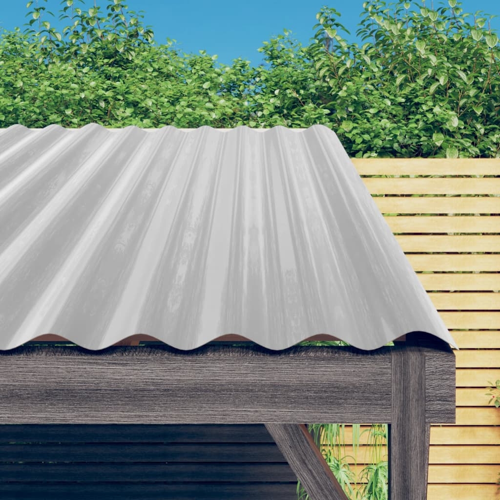 Dachpaneele 12 Stk. Pulverbeschichteter Stahl Silber 60x36 cm
