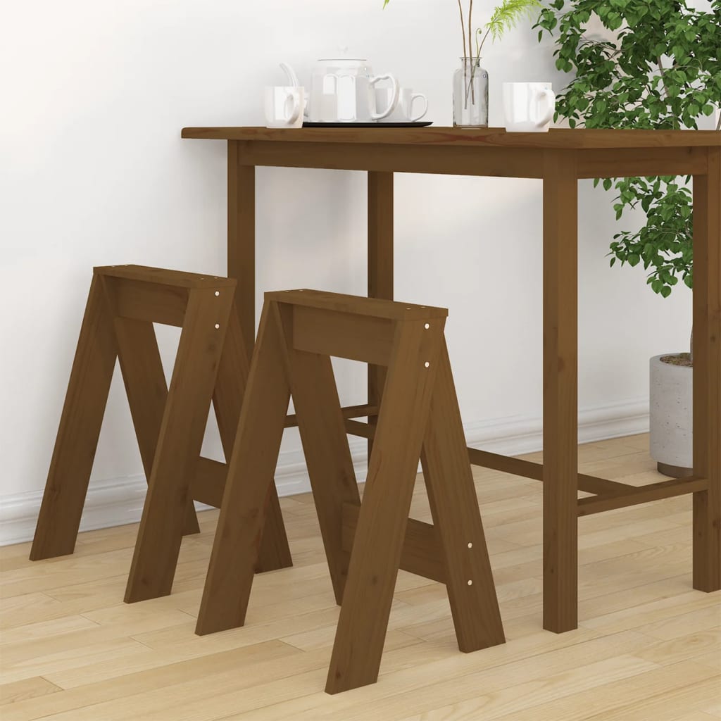 Hocker 2 Stk. Honigbraun 40x40x60 cm Massivholz Kiefer Hocker 2 Stk. Honigbraun 40x40x60 cm Massivholz Kiefer