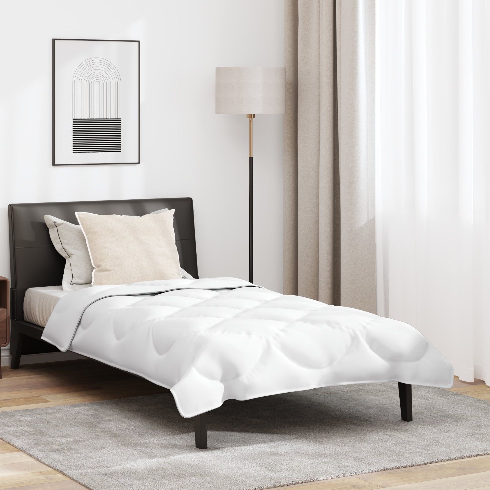2-in-1 Bettdecke mit Kissen 2 pcs Weiß 155 x 220 cm Mikrofaser
