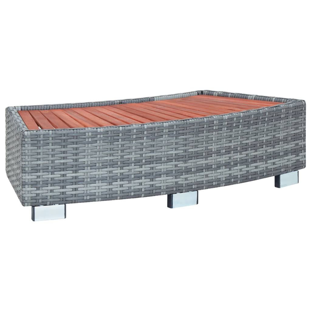 Spa-Einstiegsstufe Grau Poly Rattan 92×45×25 cm Spa-Einstiegsstufe Grau Poly Rattan 92×45×25 cm
